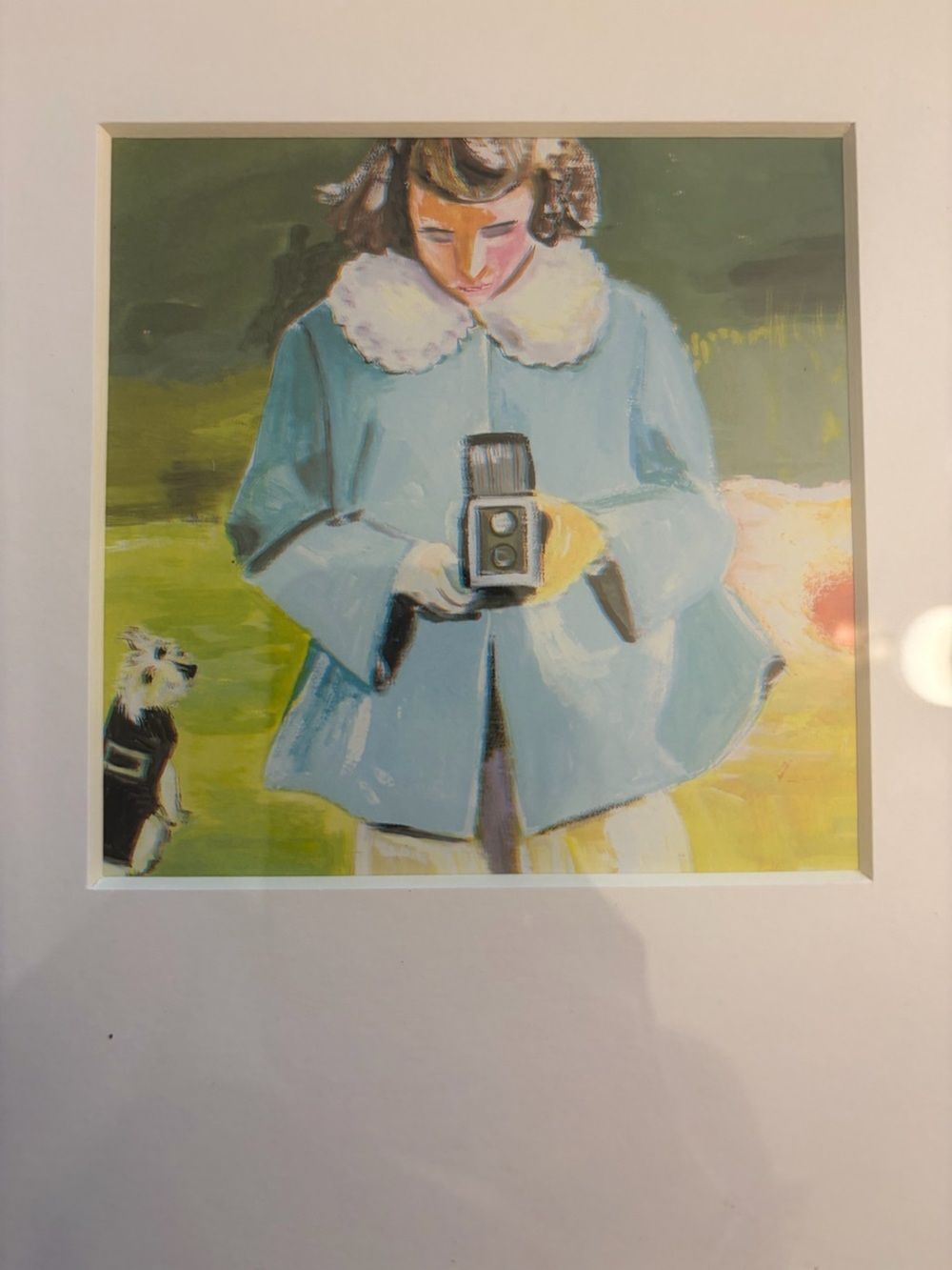 Dogs dog park vintage style with Camera Art set of two matte framed prints dogs
